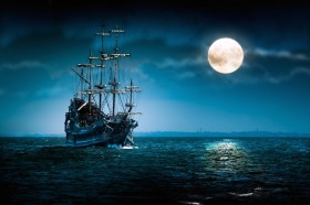 корабль, луна