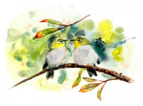 птички на дереве